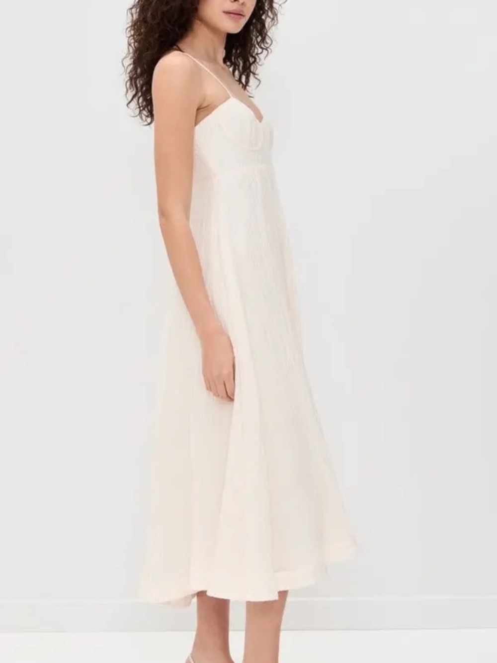 NWT AMUR Jill Midi Dress in Sea Salt - Picture 4 of 8